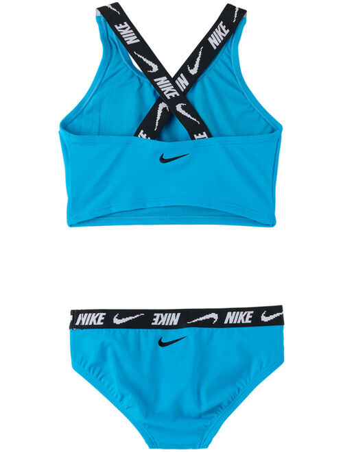 Nike Kids Blue Cross-Back Big Kids Bikini