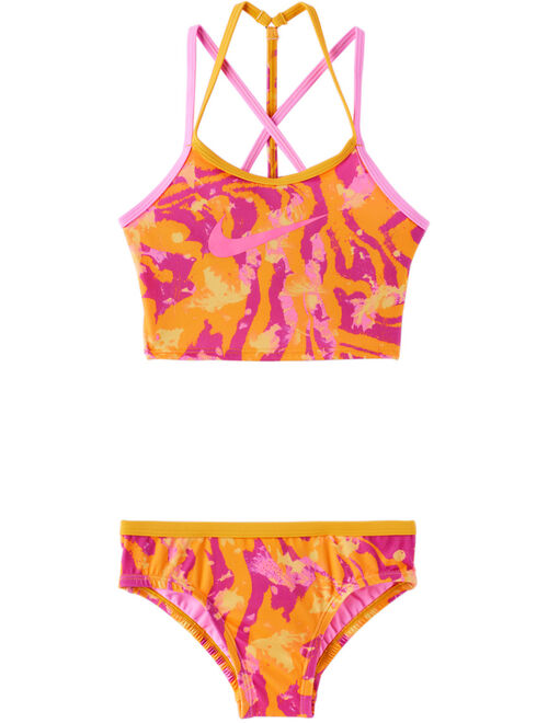 Nike Kids Pink Watercolor Big Kids Bikini