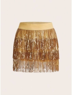 ICON Fringe Trim Zip Side Skirt