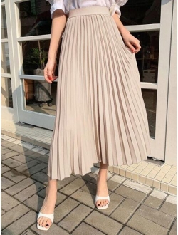 High Waist Pleated Skirt