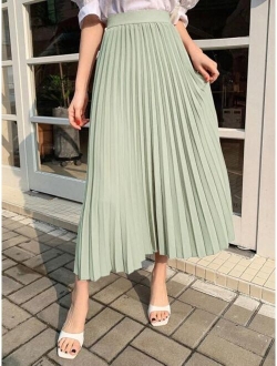 High Waist Pleated Skirt