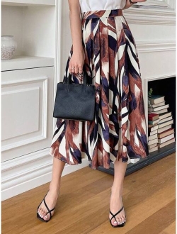 Allover Print High Waist Skirt