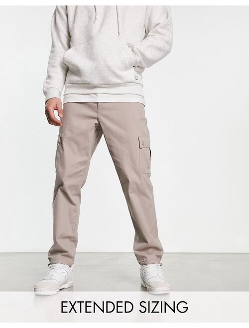 ASOS DESIGN tapered cargo pants in brown