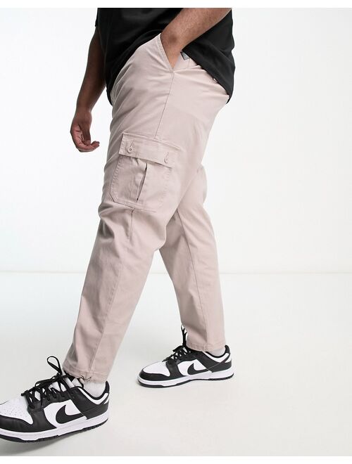 ASOS DESIGN tapered cargo pants in brown