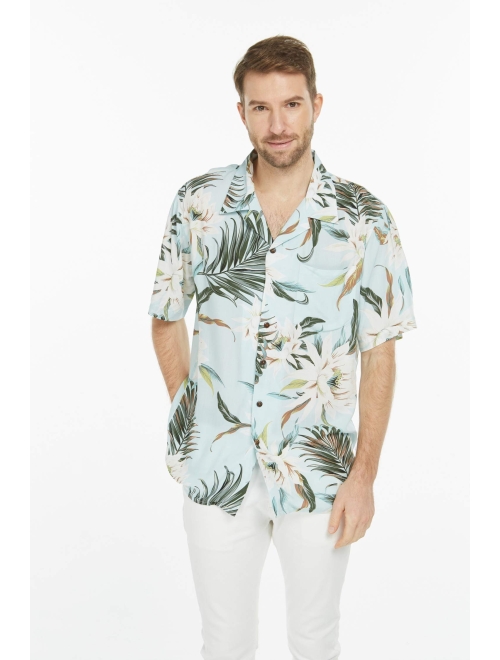 Hawaii Hangover Matchable Family Hawaiian Luau Men Women Girl Boy Clothes in Wispy Cereus Light Blue