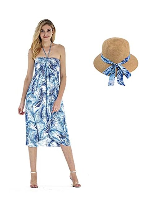 Hawaii Hangover Women's Hawaiian Luau Halter Floral Print Halter Dress in Bloom