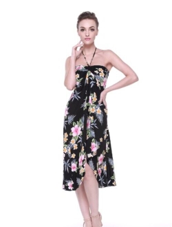 Hawaii Hangover Women's Hawaiian Luau Halter Floral Print Halter Dress in Hibiscus Patterns