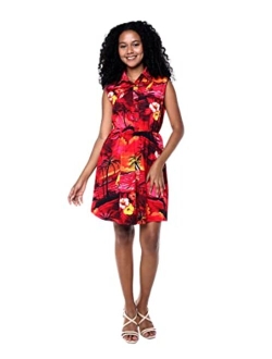 Hawaii Hangover Women's Vintage Fit and Flare Dress in Classic Hibiscus Red