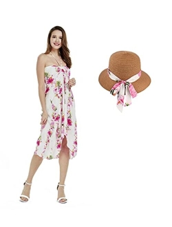 Hawaii Hangover Women's Hawaiian Luau Halter Floral Print Halter Dress in Bloom