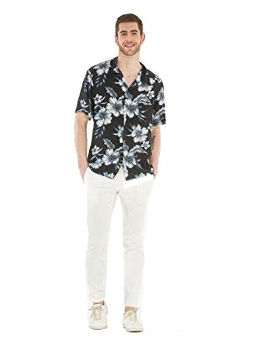 Hawaii Hangover Matchable Couple Hawaiian Luau Shirt or Kimono in Midnight Bloom