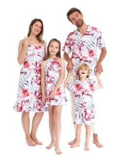 Hawaii Hangover Matchable Family Hawaiian Luau Men Women Girl Boy Clothes in Misty Lotus White
