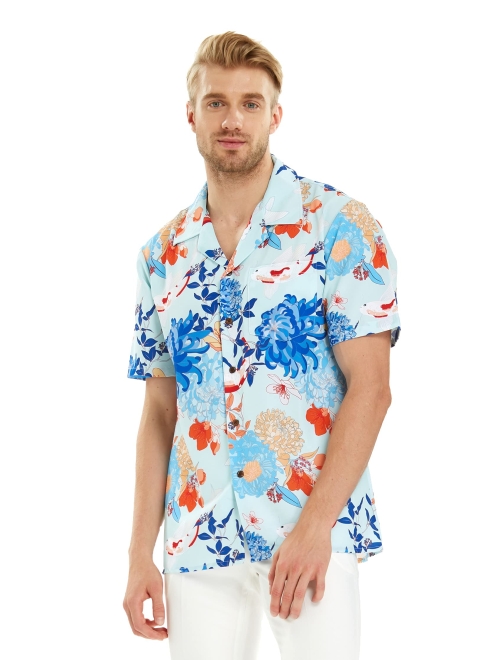 Hawaii Hangover Matchable Family Hawaiian Luau Men Women Girl Boy Clothes in Flowering Koi Blue