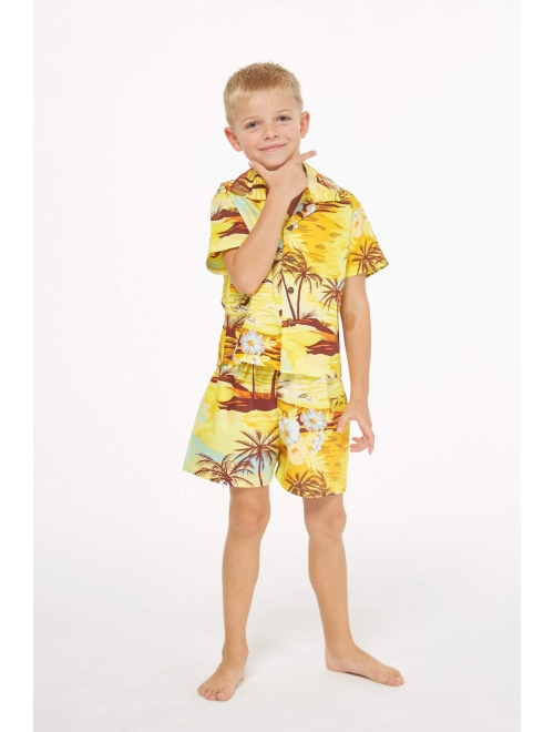 Hawaii Hangover Matchable Family Hawaiian Luau Men Women Girl Boy Clothes in Sunset Yellow