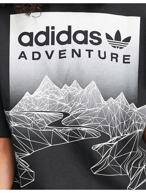 adidas Originals Adventure mountain boyfriend fit t-shirt in black