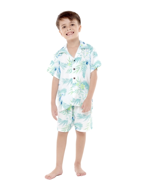 Hawaii Hangover Matchable Family Hawaiian Luau Men Women Girl Boy Clothes in Orchid Breeze White