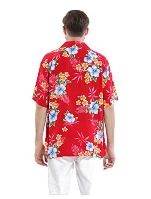 Hawaii Hangover Couple Matching Hawaiian Luau Cruise Party Outfit Shirt Dress in Hibiscus Red