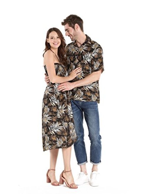 Hawaii Hangover Couple Matching Hawaiian Luau Cruise Party Outfit Shirt Dress in Hibiscus Red