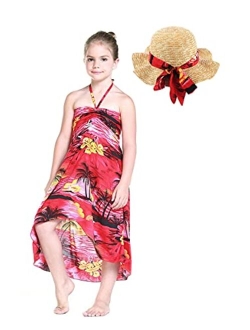 Hawaii Hangover Girl Hawaiian Halter Dress in Red Sunset