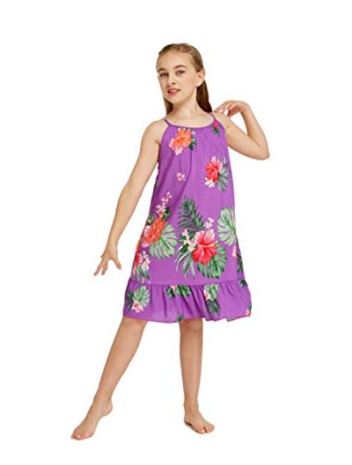 Hawaii Hangover Girl Hawaiian Round Neck Dress in Pretty Tropical