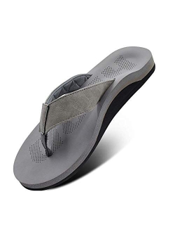 WalkHero Comfort And Support Men Sandals Flip Flop with Orthotic Arch Support Athletic Slide Sandals for Men with Soft Cushion Footbed