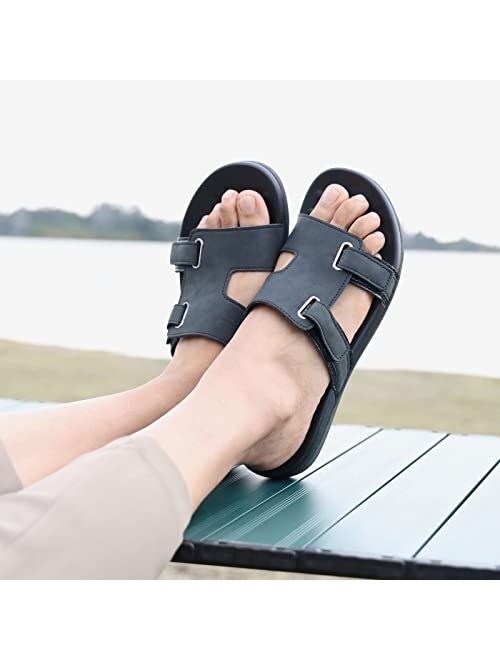 MEGNYA Women Comfortable Walking Sandals with Arch Support, Plantar Fasciitis Slides for Flat Feet Relieve, Orthopedic Sandals with adjustable straps