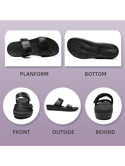 MEGNYA Orthotic Sandals for Women, Plantar Fasciitis Sandals for Flat Feet, Orthopedic Walking Slide Sandals with Arch Support