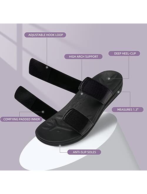 MEGNYA Orthotic Sandals for Women, Plantar Fasciitis Sandals for Flat Feet, Orthopedic Walking Slide Sandals with Arch Support