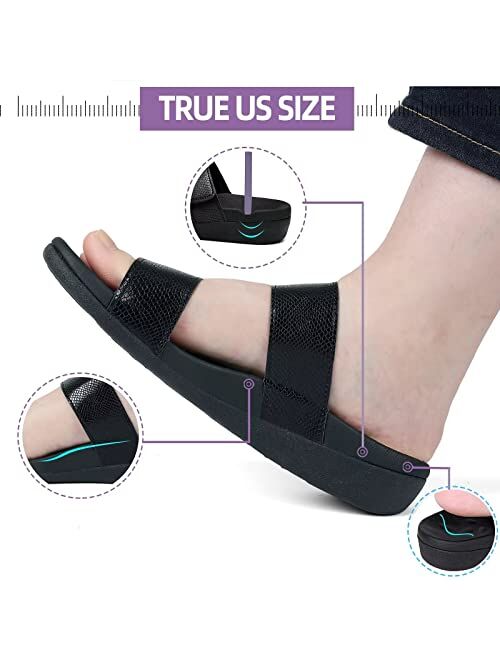 MEGNYA Orthotic Sandals for Women, Plantar Fasciitis Sandals for Flat Feet, Orthopedic Walking Slide Sandals with Arch Support