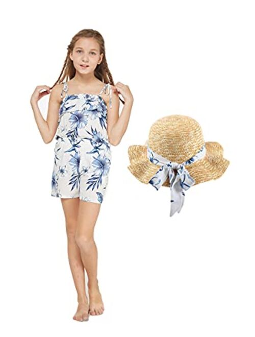 Hawaii Hangover Girl Hawaiian Ruffle Top Jumpsuit Romper in Day Dream Bloom