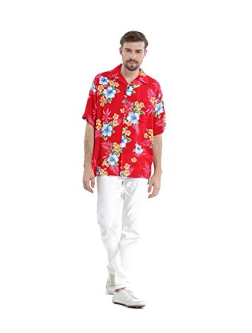 Hawaii Hangover Men's Hawaiian Shirt Aloha Shirt Hibiscus Red