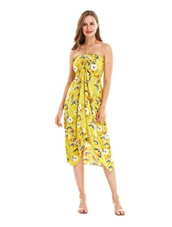 Hawaii Hangover Women's Hawaiian Luau Halter Floral Print Dress in Pineapple Garden