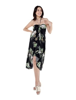 Hawaii Hangover Women's Hawaiian Luau Halter Floral Print Dress in Pineapple Garden