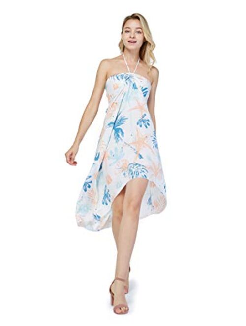 Hawaii Hangover Women's Hawaiian Butterfly Luau Dress in Sunset Blue