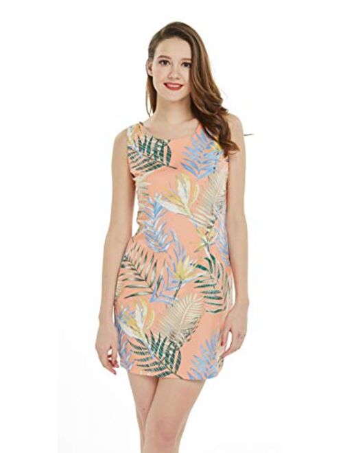 Hawaii Hangover Women's Hawaiian Luau Tank Dress in Pastel Leave