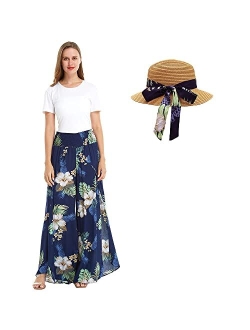 Hawaii Hangover Lady High Slit Wide Leg Pants in Pineapple Garden