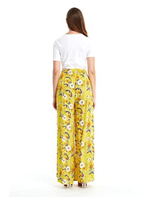 Hawaii Hangover Lady High Slit Wide Leg Pants in Pineapple Garden