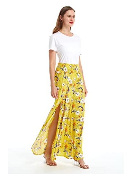 Hawaii Hangover Lady High Slit Wide Leg Pants in Pineapple Garden