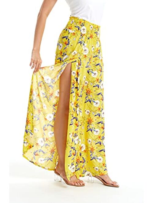 Hawaii Hangover Lady High Slit Wide Leg Pants in Pineapple Garden