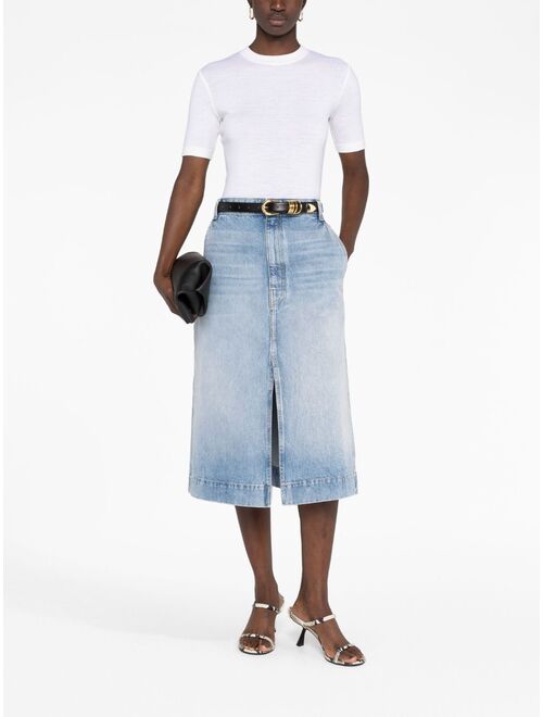 KHAITE The Charlene denim skirt