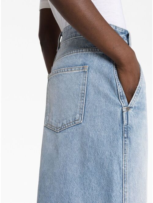 KHAITE The Charlene denim skirt