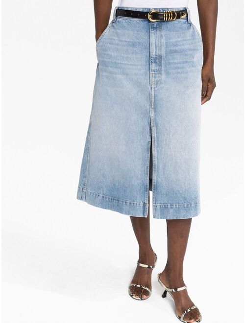 KHAITE The Charlene denim skirt