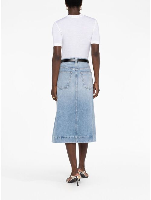 KHAITE The Charlene denim skirt