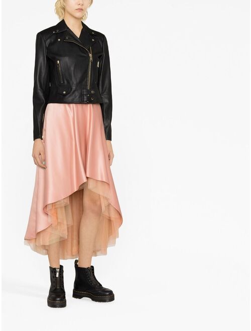 PINKO high-low satin tulle skirt