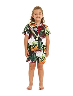 Hawaii Hangover Boy Aloha Luau Shirt Cabana Set in Wispy Cereus Black