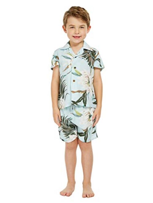 Hawaii Hangover Boy Aloha Luau Shirt Cabana Set in Wispy Cereus Black