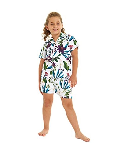 Hawaii Hangover Boy Aloha Luau Shirt Cabana Set in Wispy Cereus Black