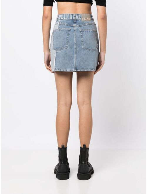 izzue high-waisted denim miniskirt