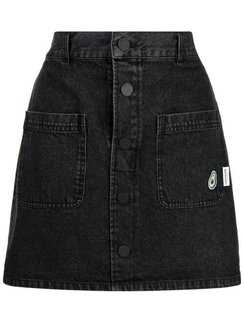 CHOCOOLATE high-waisted A-line denim skirt