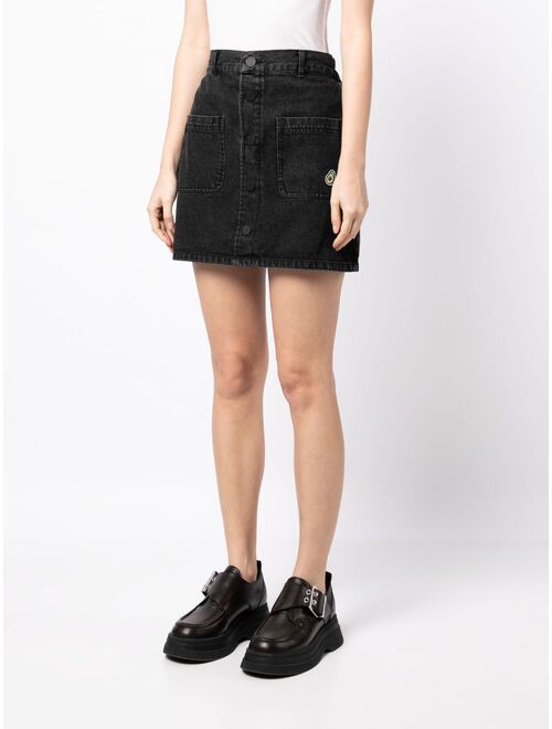 CHOCOOLATE high-waisted A-line denim skirt