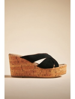 Cordani Devon Platform Cork Wedge Sandals